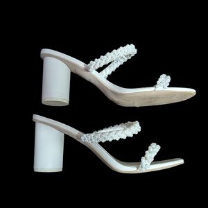 Dolce Vita White Pearl-Adorned Heels